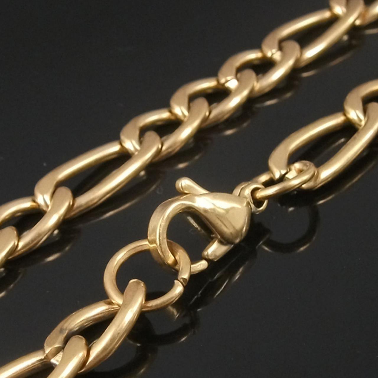 Real 18K Gold Plated Buckle Link Lobster Claw Clasp Stainless Steel